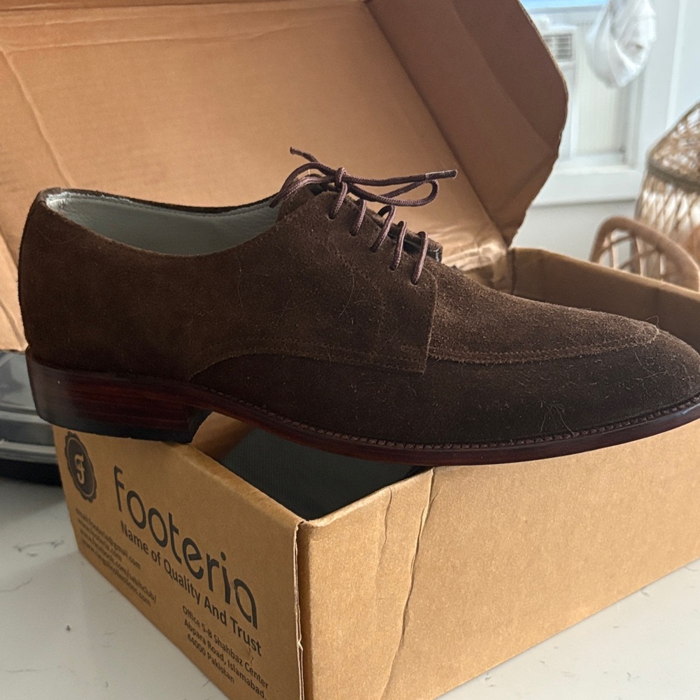 Men's Brown Suede Oxford Shoes